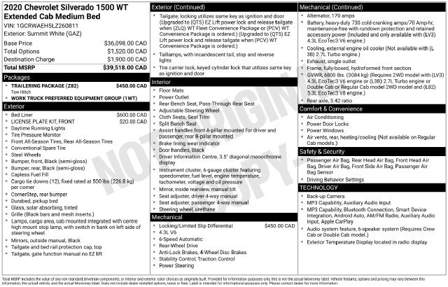 Used 2020 Chevrolet Silverado 1500 W/T w/ Trailering Package RWD image 33
