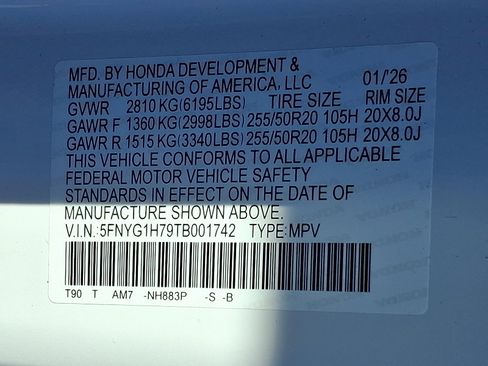 New 2026 Honda Pilot Touring image 10