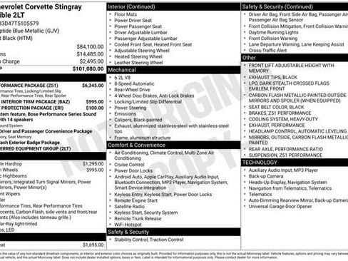 New 2026 Chevrolet Corvette Stingray Preferred Conv w/ Z51 Performance Package image 5