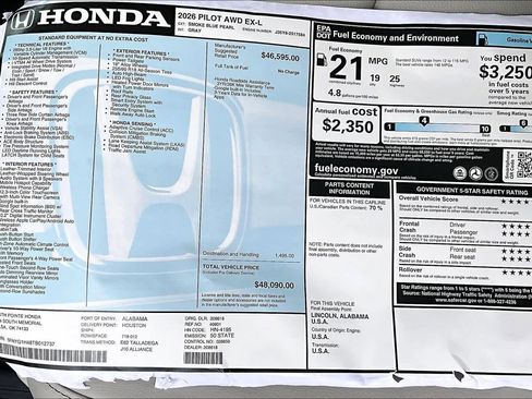 New 2026 Honda Pilot EX-L image 22