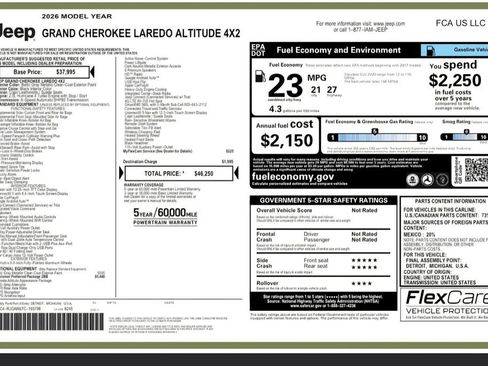 Used 2026 Jeep Grand Cherokee Altitude RWD image 54