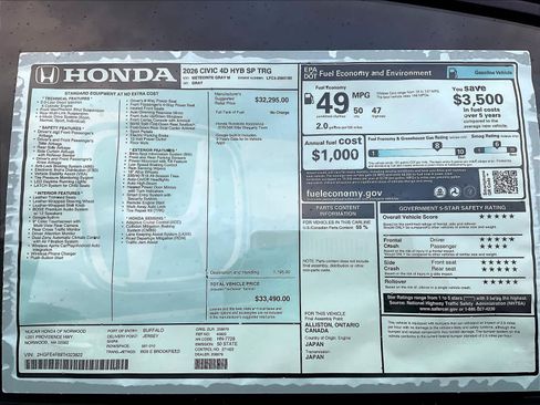 New 2026 Honda Civic Sport Touring image 18