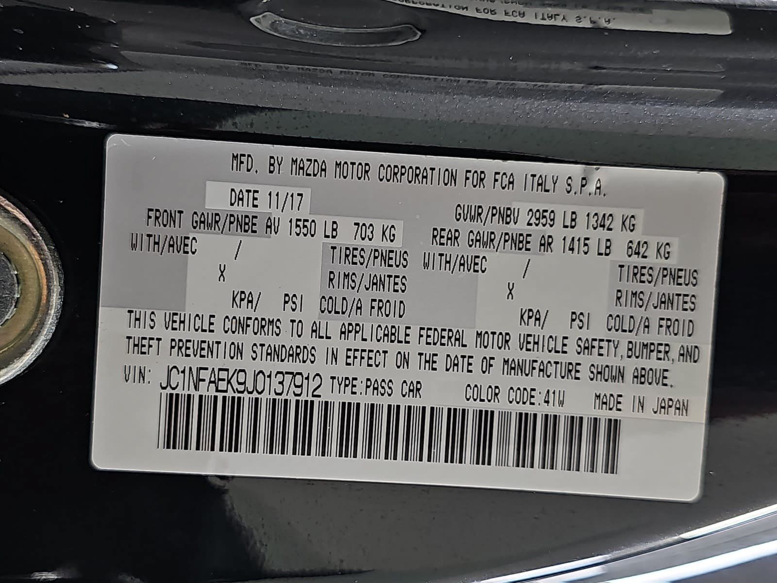 Used 2018 FIAT 124 Spider Classica w/ Technology & Siriusxm Group RWD image 24