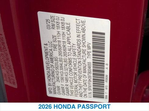 New 2026 Honda Passport RTL image 26
