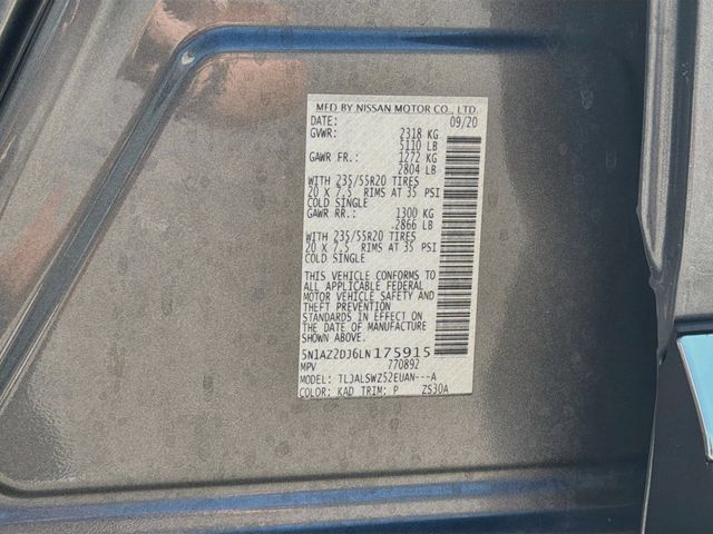 Used 2020 Nissan Murano Platinum w/ Cargo Package FWD image 44