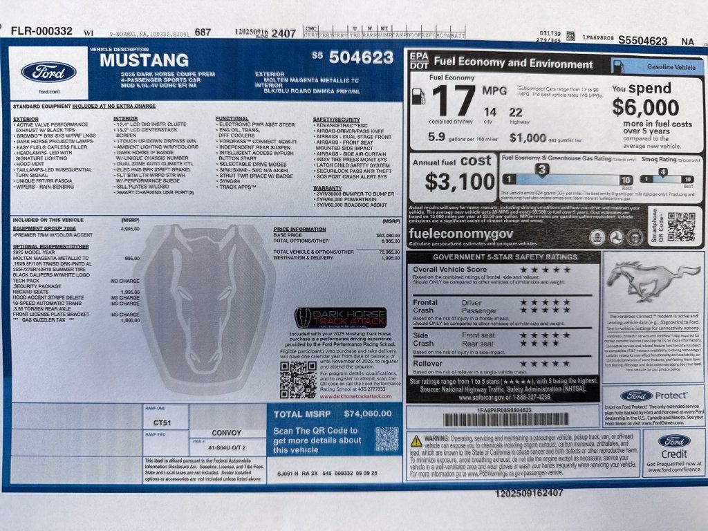 Used 2025 Ford Mustang Dark Horse RWD image 24