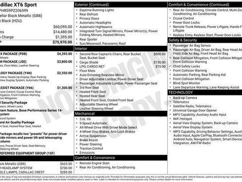 Certified 2023 Cadillac XT6 Sport w/ LPO, ONYX Package AWD/4WD image 8