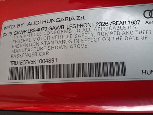 Used 2019 Audi TT 2.0T w/ Technology Package image 24