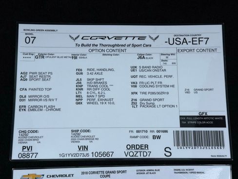 Used 2018 Chevrolet Corvette Grand Sport RWD image 41