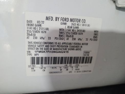 Used 2022 Ford Explorer Limited w/ Equipment Group 301A RWD image 33
