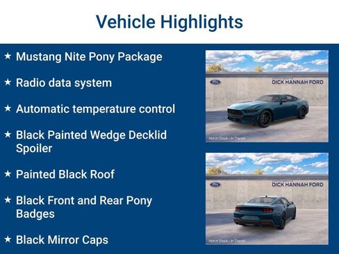 New 2026 Ford Mustang Coupe w/ Mustang Nite Pony Package RWD image 3
