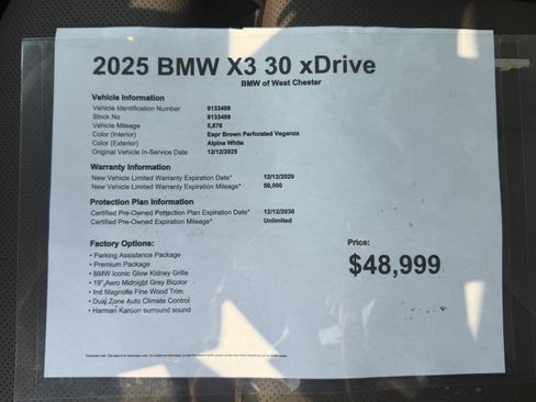 Used 2025 BMW X3 xDrive30i w/ Premium Package AWD/4WD image 20