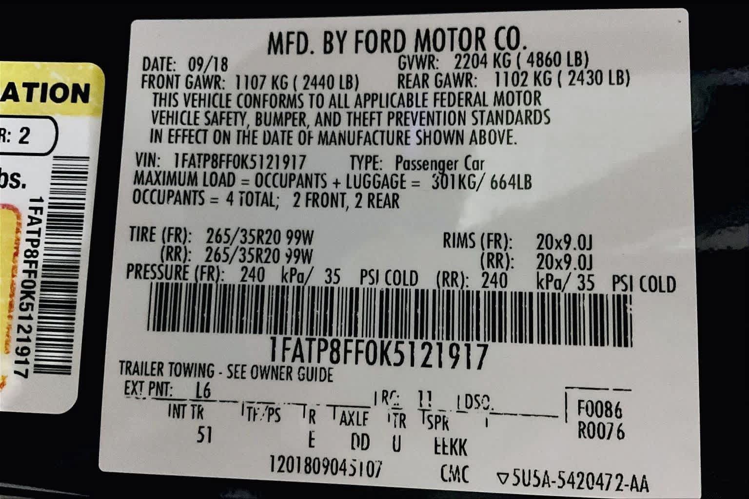 Used 2019 Ford Mustang GT Premium w/ Equipment Group 401A RWD image 32