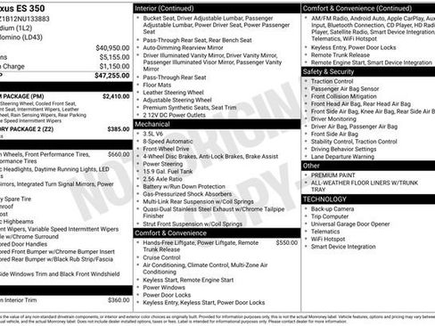 Used 2022 Lexus ES 350 w/ Premium Package image 5