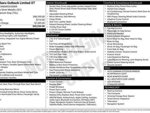 Used 2024 Subaru Outback Limited XT image 27