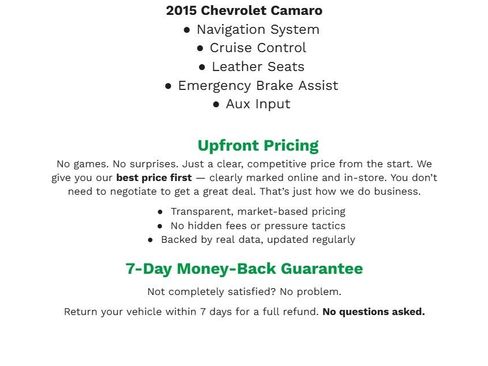 Used 2015 Chevrolet Camaro LT w/ RS Package RWD image 2