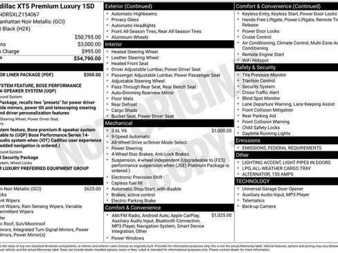 Used 2020 Cadillac XT5 Premium Luxury w/ LPO, Floor Liner Package image 2