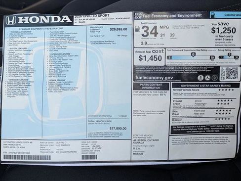 New 2026 Honda Civic Sport image 16