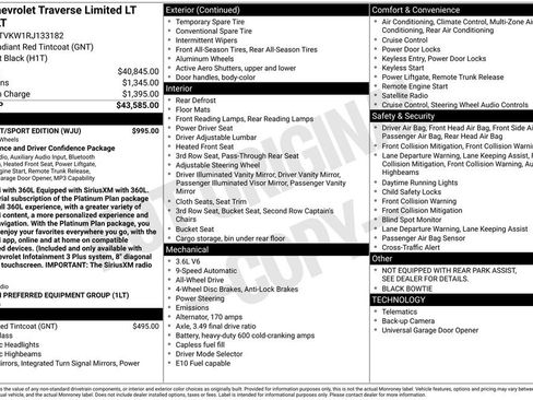 Used 2024 Chevrolet Traverse LT w/ Midnight/Sport Edition AWD/4WD image 38