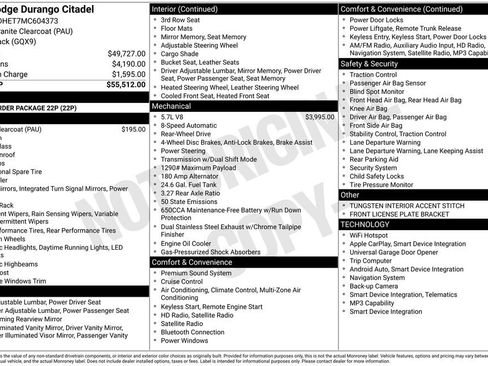 Used 2021 Dodge Durango Citadel RWD image 43