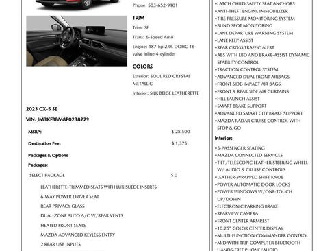 Used 2023 MAZDA CX-5 AWD 2.5 S w/ Select Package image 7