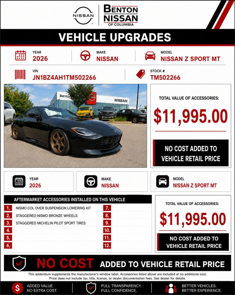 New 2026 Nissan Z Performance w/ Floor Mat Package RWD image 2