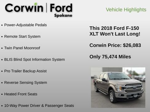 Used 2018 Ford F150 XLT w/ Equipment Group 302A Luxury AWD/4WD image 24