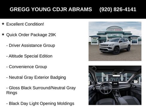 New 2026 Jeep Compass Latitude w/ Quick Order Package 29K image 7