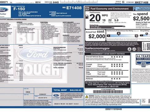 Used 2021 Ford F150 XL w/ Equipment Group 101A High AWD/4WD image 32
