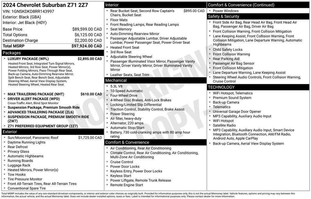 Certified 2024 Chevrolet Suburban Z71 w/ Luxury Package AWD/4WD image 11