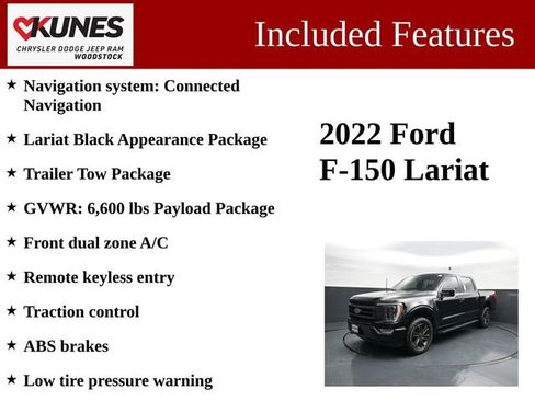Used 2022 Ford F150 Lariat w/ Equipment Group 502A High image 3
