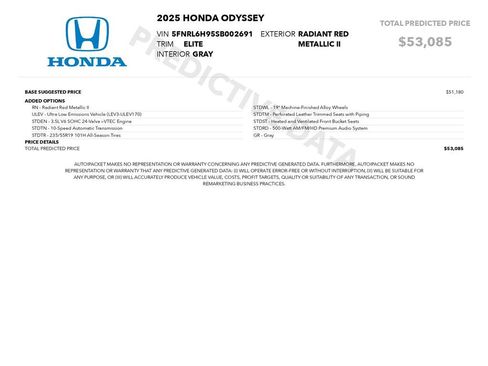Used 2025 Honda Odyssey Elite image 3