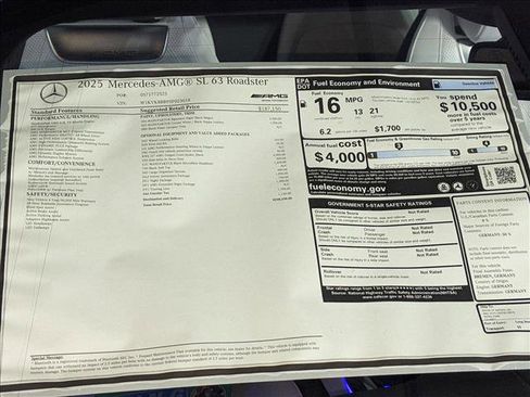 New 2025 Mercedes-Benz SL 63 AMG 4MATIC image 20