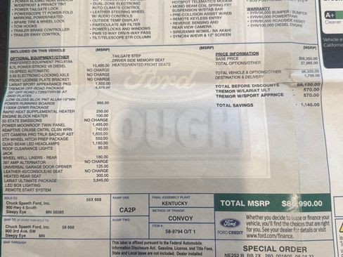 Used 2022 Ford F350 Lariat w/ Tremor Off-Road Package AWD/4WD image 5