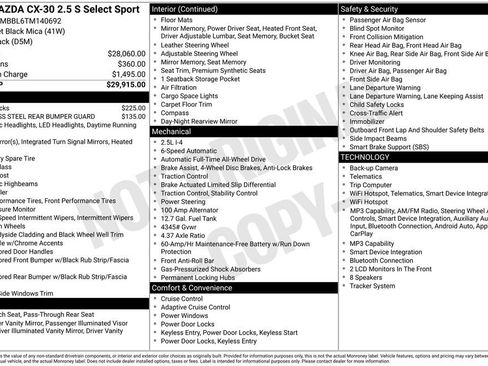Used 2026 MAZDA CX-30 AWD 2.5 S w/ Select Sport Pkg image 6
