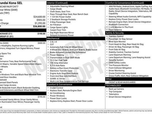 Used 2022 Hyundai Kona SEL w/ Cargo Package AWD/4WD image 27
