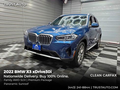 Used 2022 BMW X3 xDrive30i w/ Premium Package AWD/4WD image 1
