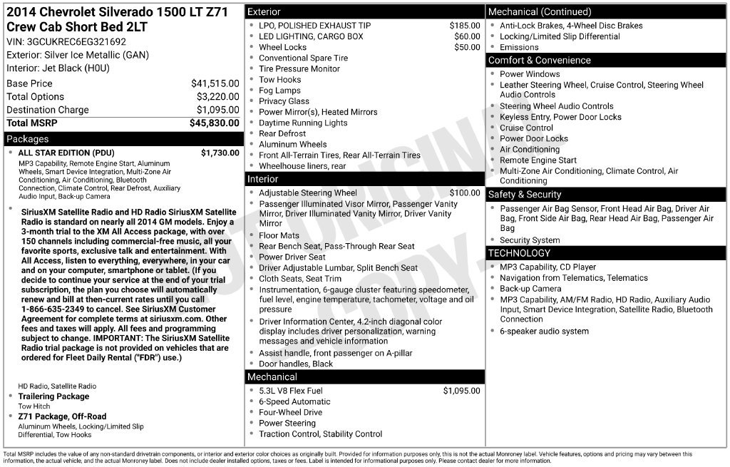 Used 2014 Chevrolet Silverado 1500 LT w/ All Star Edition AWD/4WD image 10