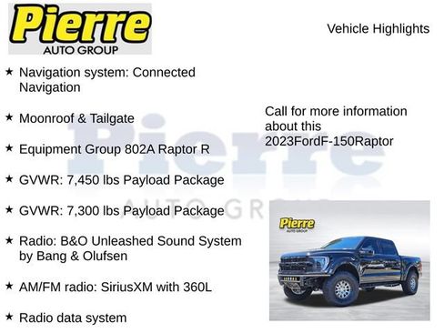 Used 2023 Ford F150 Raptor w/ Equipment Group 802A Raptor R AWD/4WD image 7