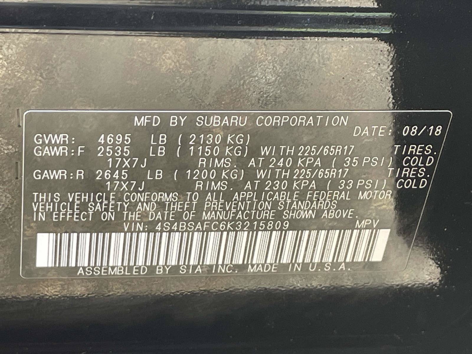 Used 2019 Subaru Outback 2.5i Premium w/ Popular Package #2 AWD/4WD image 38