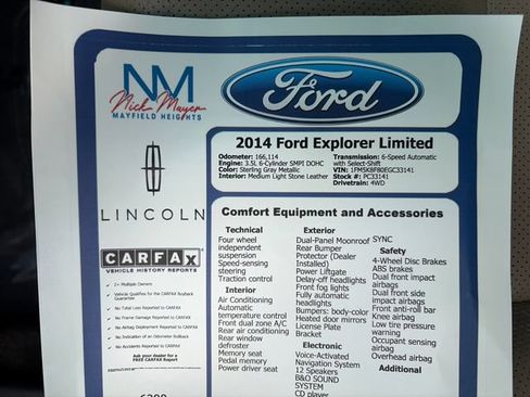 Used 2014 Ford Explorer Limited w/ Equipment Group 301A AWD/4WD image 37