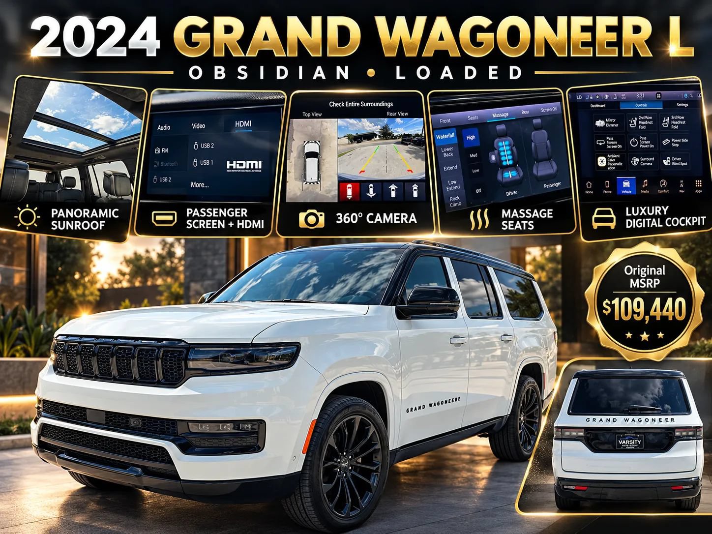 Used 2024 Jeep Grand Wagoneer L Series II w/ Quick Order Packagew 28T AWD/4WD image 1