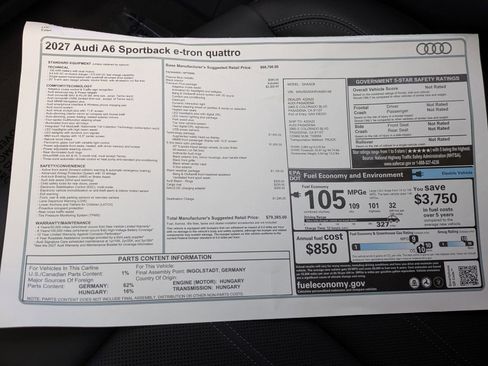 New 2027 Audi A6 e-tron Premium Plus AWD/4WD image 18