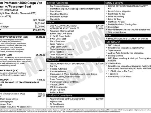 Used 2025 RAM ProMaster 3500 w/ Premium Convenience Group FWD image 34