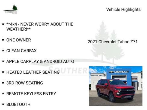 Used 2021 Chevrolet Tahoe Z71 AWD/4WD image 14