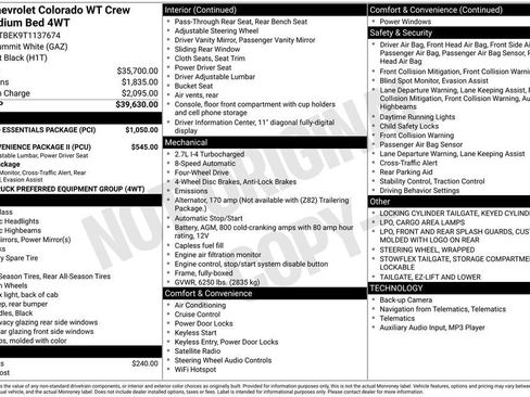 New 2026 Chevrolet Colorado W/T w/ LPO, Pro Essentials Package image 11