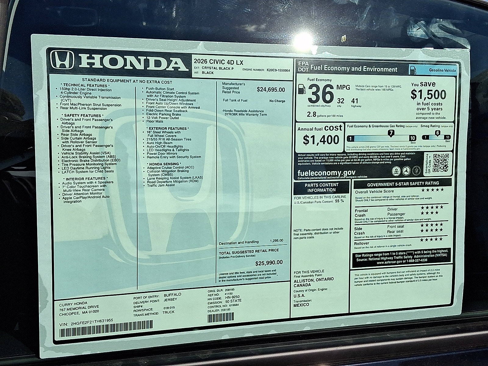 New 2026 Honda Civic LX image 11
