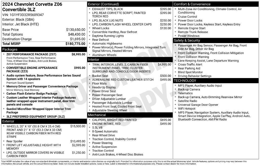Used 2024 Chevrolet Corvette Z06 w/ Z07 Performance Package RWD image 19