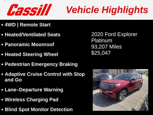 Used 2020 Ford Explorer Platinum w/ Premium Technology Package AWD/4WD image 3