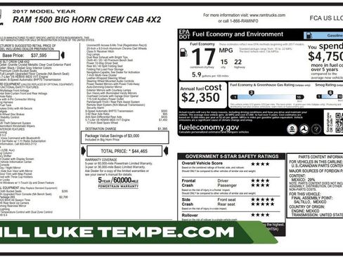 Used 2017 RAM 1500 Big Horn RWD image 1